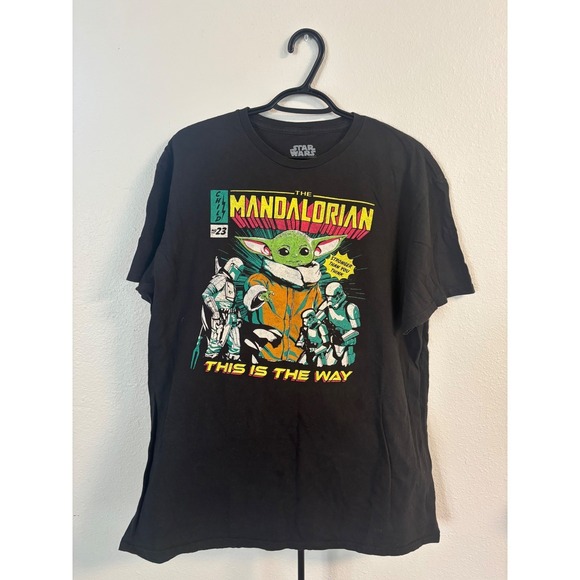 MAD Engine Other - Star Wars The Mandalorian Grogu Comic Graphic T-Shirt Mens XL Black Mad Engine